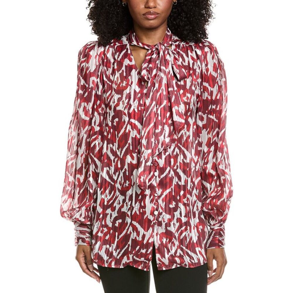 Beulah Womens  Printed Blouse, Red